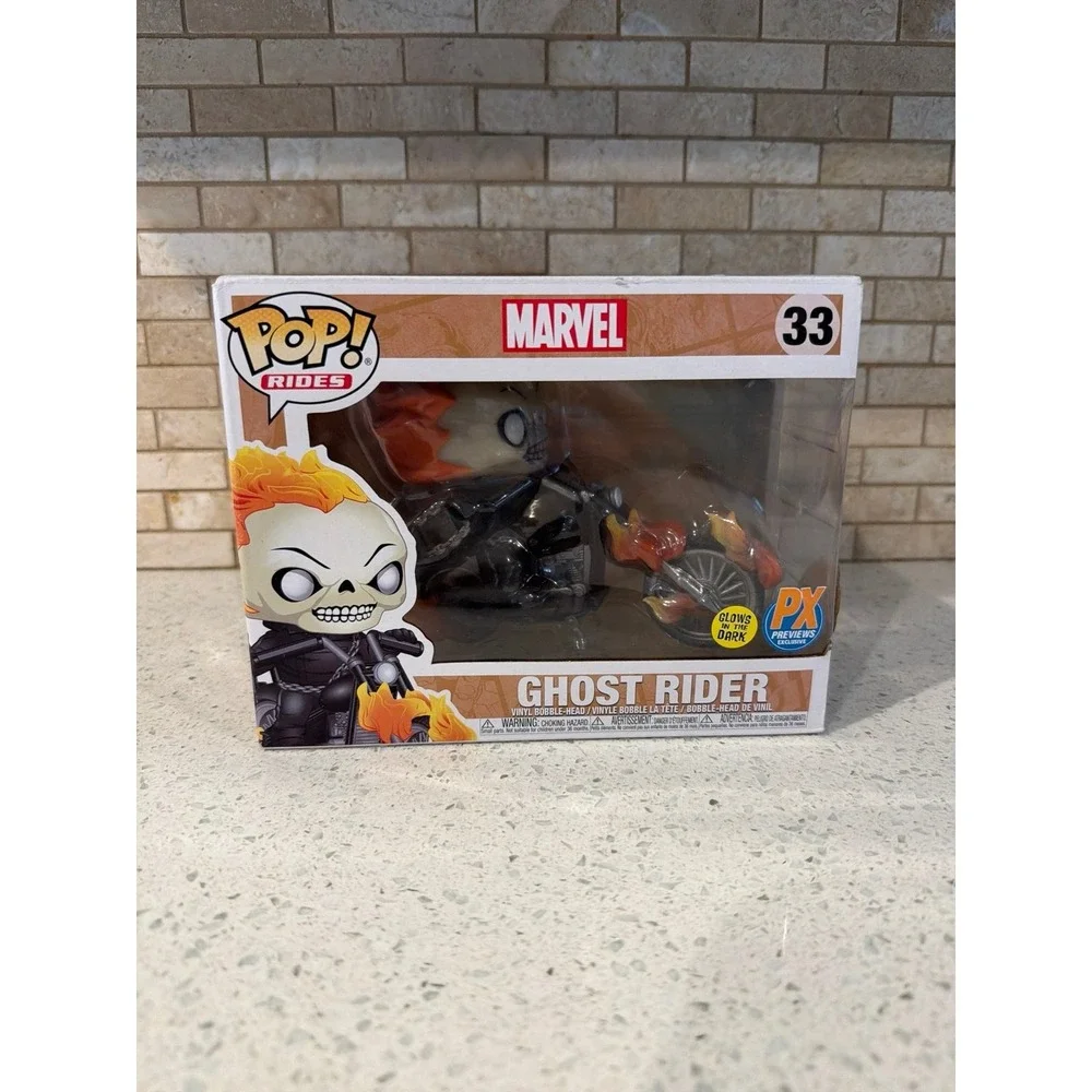 Funko‎ Pop Marvel Ghost Rider #33 PX Previews GITD Glow Flames Vinyl